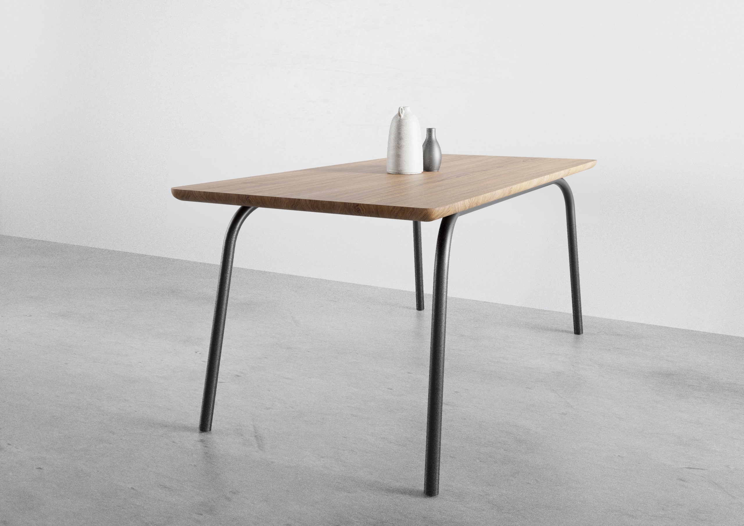 ST13 OVO, nowoczesny stół, zaokrąglona krawędź, stół dębowy, stół do jadalni, stół rozkładany, stół 160 cm 140 cm, praktyczny stół, stół prostokątny, dębowy stół, stół na 4 nogach, producent stołów